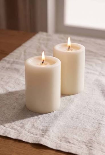 Classic Cream Pillar Candle Set