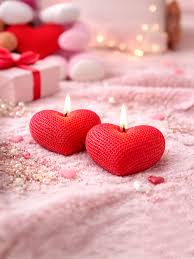 Ruby Heart Glass Candle