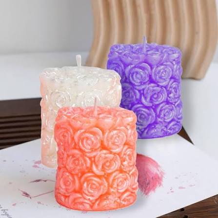 Sculpted Ivory Pillar Candle